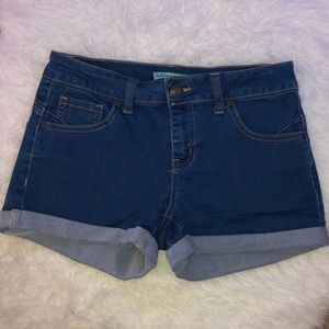 High waisted denim shorts